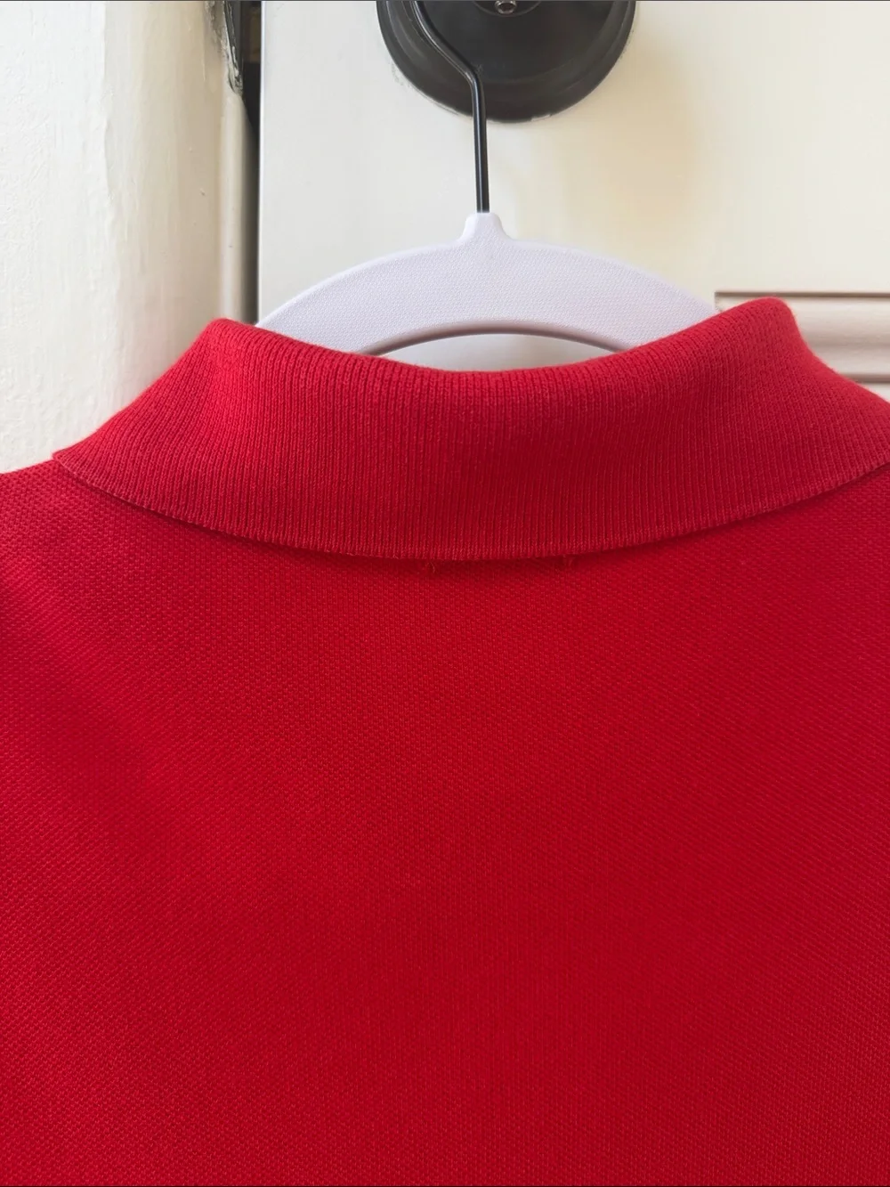 Polo by Ralph Lauren Red Slim Fit Mesh Polo with Navy Pony - size M